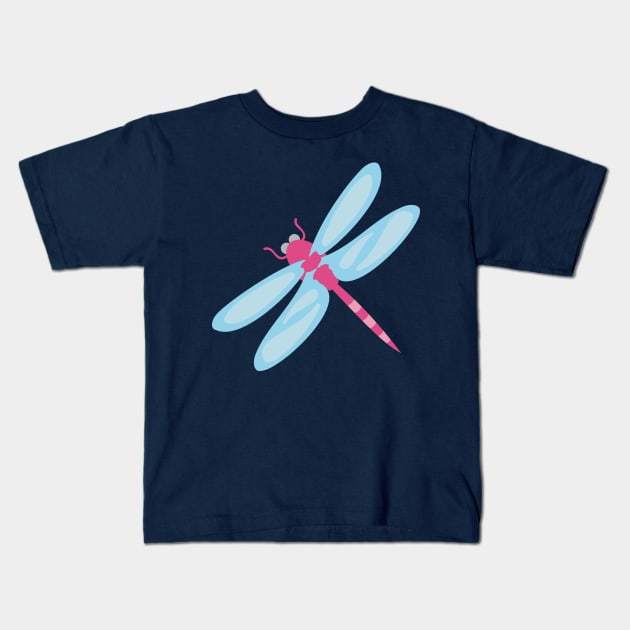 Purple Dragonfly Kids T-Shirt by evisionarts